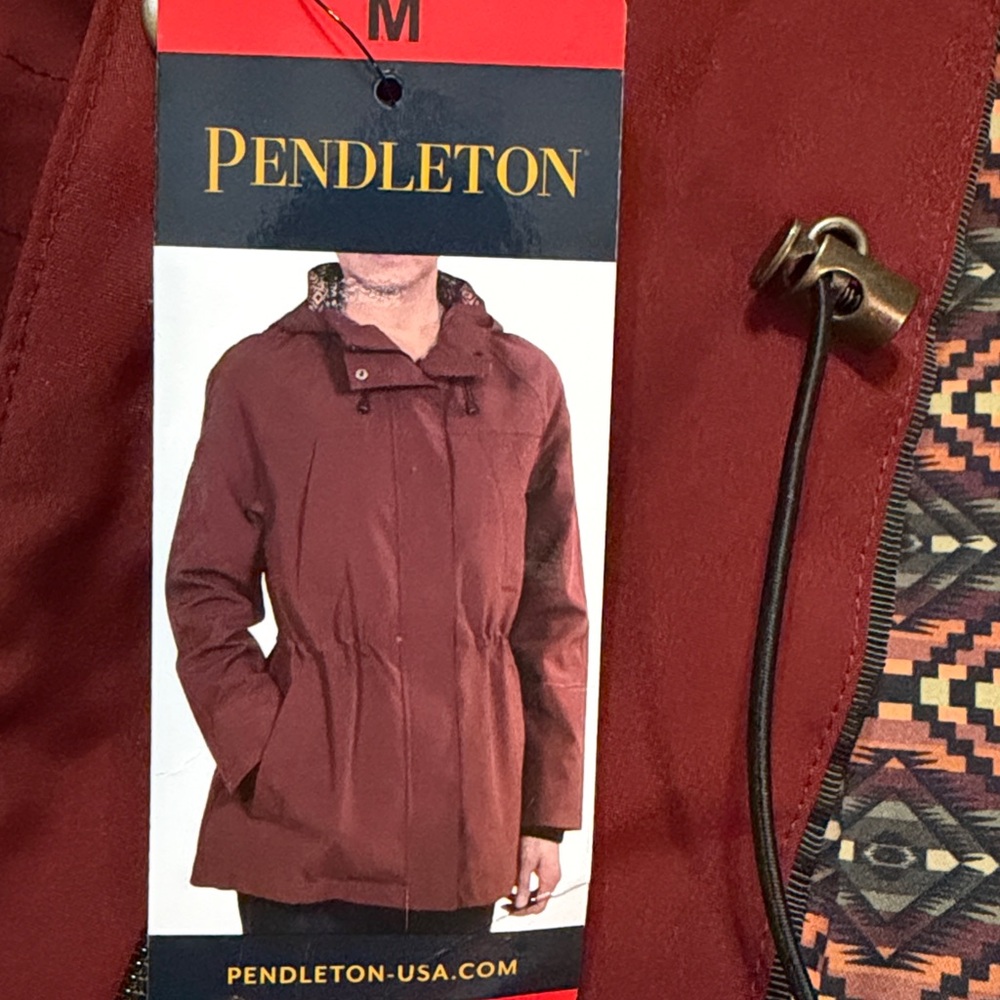 Pendleton Women’s Dark Red Parka Jacket size M NWT - Picture 2 of 9